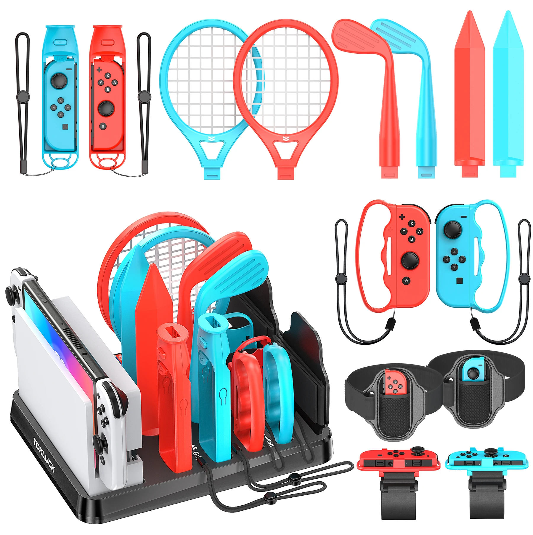 All In One for Switch/Switch OLED Sports Game Accessories Kit for Switch Set Storage Stand for N-Switch 1